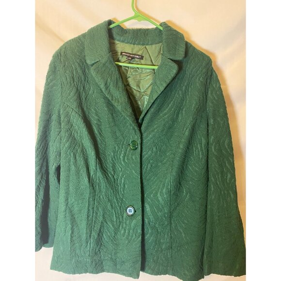 Briggs New York Emerald Green Blazer Jacket Womens Plus Size 1X Office 18 - Picture 1 of 2